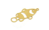 Brass Fish Charm, 12 Raw Brass Fish Shaped Charms With 1 Loop (30x15x0.60mm) A5263