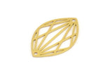 Brass Marquise Charm, 12 Raw Brass Marquise Charms With 2 Holes, Earrings, Pendants (27x18x0.60mm) A5270