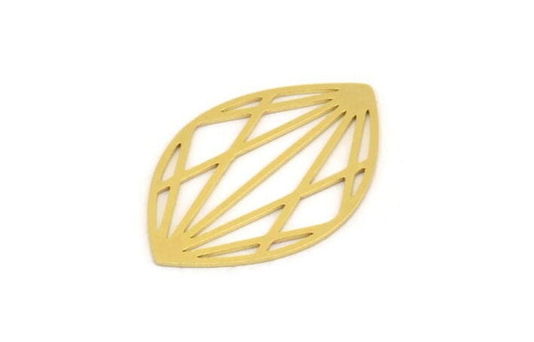 Brass Marquise Charm, 8 Raw Brass Marquise Charms, Earrings, Pendants (32x21x0.60mm) A5287