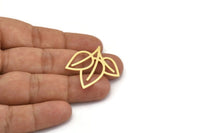 Brass Leaf Charm, 8 Raw Brass Leaf Shape Charms, Charm Pendants (34x34x0.60mm) A5277