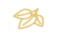 Brass Leaf Charm, 8 Raw Brass Leaf Shape Charms, Charm Pendants (34x34x0.60mm) A5277