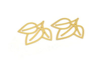 Brass Leaf Charm, 8 Raw Brass Leaf Shape Charms, Charm Pendants (34x34x0.60mm) A5277