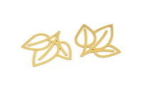Brass Leaf Charm, 8 Raw Brass Leaf Shape Charms, Charm Pendants (34x34x0.60mm) A5277
