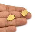 Brass Irregular Charm, 8 Raw Brass Irregular Shaped Charms With 1 Loop (23x15x0.60mm) A5273