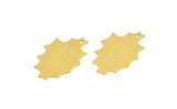 Brass Irregular Charm, 8 Raw Brass Irregular Shaped Charms With 1 Loop (23x15x0.60mm) A5273