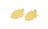 Brass Irregular Charm, 24 Raw Brass Irregular Shaped Charms With 1 Loop (17x11x0.60mm) A5275