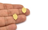 Brass Irregular Charm, 24 Raw Brass Irregular Shaped Charms With 1 Loop (17x11x0.60mm) A5275