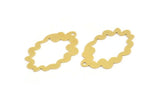 Brass Irregular Charm, 12 Raw Brass Irregular Shaped Charms With 1 Loop (32x19x0.60mm) A5276
