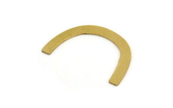 Brass Blank, 24 Raw Brass, Brass Blanks, U Shaped Blanks, Brass Semi Circle Blanks (20x2.5x0.60mm) A5301