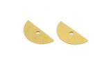 Semi Circle Charm, 24 Raw Brass Half Moon Charms With 1 Hole (14x6x0.60mm) A5285