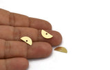Semi Circle Charm, 24 Raw Brass Half Moon Charms With 1 Hole (14x6x0.60mm) A5285