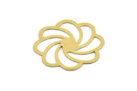 Brass Flower Charm, 10 Raw Brass Flower Charms, Charm Pendants, Connector Findings (28x26x0.60mm) A4884
