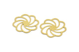 Brass Flower Charm, 10 Raw Brass Flower Charms, Charm Pendants, Connector Findings (28x26x0.60mm) A4884