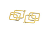 Brass Ethnic Charm, 10 Raw Brass Ethnic Motif Charms With 1 Loop, Earring Charms (34x23x0.60mm) A4895