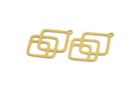 Brass Ethnic Charm, 12 Raw Brass Ethnic Motif Charms With 1 Loop, Earring Charms (28x19x0.60mm) A4860