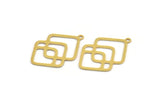 Brass Ethnic Charm, 12 Raw Brass Ethnic Motif Charms With 1 Loop, Earring Charms (28x19x0.60mm) A4860