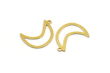 Brass Moon Charm, 24 Raw Brass Crescent Moon Charms With 1 Loop (22x8.5x0.60mm) A4877