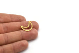 Brass Moon Charm, 24 Raw Brass Crescent Moon Charms With 1 Loop (22x8.5x0.60mm) A4877