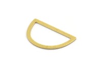 Yarım Daire Charm, 24 Ham Pirinç Yarım Ay Charm, Bağlantı Parçaları (20,5x12x0,60 mm) A4879