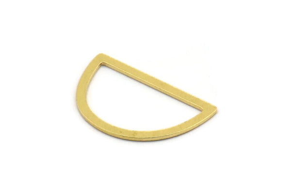 Yarım Daire Charm, 24 Ham Pirinç Yarım Ay Charm, Bağlantı Parçaları (20,5x12x0,60 mm) A4879