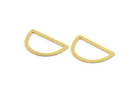 Yarım Daire Charm, 24 Ham Pirinç Yarım Ay Charm, Bağlantı Parçaları (20,5x12x0,60 mm) A4879