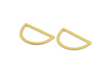 Yarım Daire Charm, 24 Ham Pirinç Yarım Ay Charm, Bağlantı Parçaları (20,5x12x0,60 mm) A4879