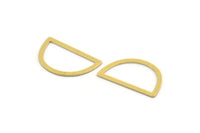 Yarım Daire Charm, 24 Ham Pirinç Yarım Ay Charm, Bağlantı Parçaları (20,5x12x0,60 mm) A4879