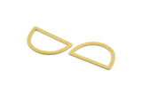 Yarım Daire Charm, 24 Ham Pirinç Yarım Ay Charm, Bağlantı Parçaları (20,5x12x0,60 mm) A4879