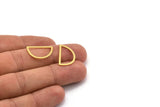 Yarım Daire Charm, 24 Ham Pirinç Yarım Ay Charm, Bağlantı Parçaları (20,5x12x0,60 mm) A4879