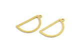 Brass D Shaped Charm, 50 Raw Brass D Shaped Charms With 1 Loop, Earrings, Findings (22x12.5x0.60mm) A4880