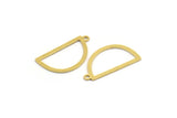 Brass D Shaped Charm, 50 Raw Brass D Shaped Charms With 1 Loop, Earrings, Findings (22x12.5x0.60mm) A4880