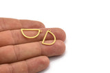 Brass D Shaped Charm, 50 Raw Brass D Shaped Charms With 1 Loop, Earrings, Findings (22x12.5x0.60mm) A4880