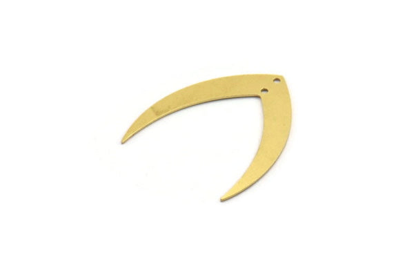 Brass Charm, 10 Raw Brass, Brass Pendants, Charm Pendants, V Shaped Charms, Brass V Shaped Charms With 2 Holes (32.5x28x0.60mm) A4841