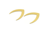 Brass Blank, 12 Raw Brass, Brass Blanks, V Shaped Blanks (25x22x0.60mm) A4842