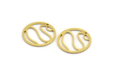Brass Round Charm, 24 Raw Brass Round Shape Charms With 1 Hole, Charm Pendants (18x0.80mm) A4941