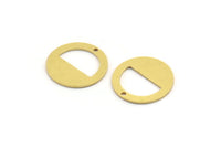 Brass Round Charm, 12 Raw Brass Round Shape Charms With 1 Hole, Charm Pendants (18x0.80mm) A4940