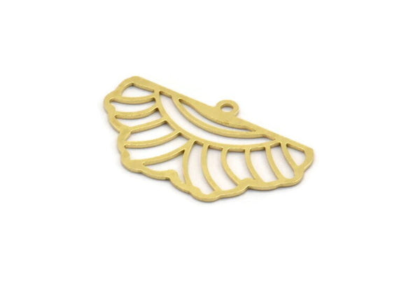 Brass Leaf Charm, 12 Raw Brass Rainbow Patterned Leaf Charms With 1 Loop, Charm Pendants (16x28x0.60mm) A4946