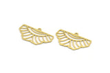 Brass Leaf Charm, 12 Raw Brass Rainbow Patterned Leaf Charms With 1 Loop, Charm Pendants (16x28x0.60mm) A4946