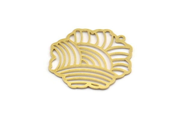 Brass Leaf Charm, 8 Raw Brass Rainbow Patterned Leaf Charms With 1 Loop, Charm Pendants (29x28x0.60mm) A4945