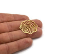 Brass Leaf Charm, 8 Raw Brass Rainbow Patterned Leaf Charms With 1 Loop, Charm Pendants (29x28x0.60mm) A4945