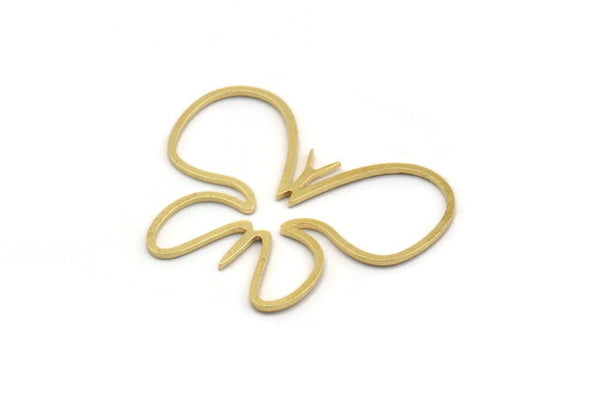 Brass Butterfly Charm, 12 Raw Brass Butterfly Shaped Charms, Earring Findings (30x37x0.80mm) A4934