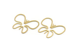 Brass Butterfly Charm, 12 Raw Brass Butterfly Shaped Charms, Earring Findings (30x37x0.80mm) A4934