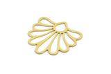 Brass Flower Charm, 12 Raw Brass Flower Charms, Charm Pendants, Findings (28x28x0.60mm) A4905