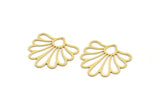 Brass Flower Charm, 12 Raw Brass Flower Charms, Charm Pendants, Findings (28x28x0.60mm) A4905