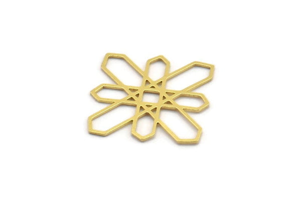 Brass Ethnic Charm, 24 Raw Brass Ethnic Motif Charms, Earring Charms (28x22x0.60mm) A4859