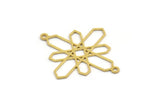 Pirinç Etnik Charm, 2 Döngülü 24 Ham Pirinç Etnik Motifli Charm, Küpe Charm'ları, Bağlantı Parçaları (32x22x0,60 mm) A4856