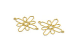 Pirinç Etnik Charm, 2 Döngülü 24 Ham Pirinç Etnik Motifli Charm, Küpe Charm'ları, Bağlantı Parçaları (32x22x0,60 mm) A4856
