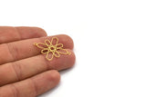 Pirinç Etnik Charm, 2 Döngülü 24 Ham Pirinç Etnik Motifli Charm, Küpe Charm'ları, Bağlantı Parçaları (32x22x0,60 mm) A4856