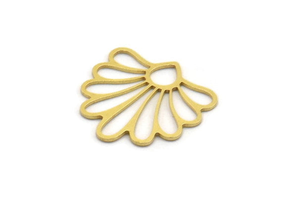 Brass Flower Charm, 24 Raw Brass Flower Charms, Charm Pendants, Findings (19x19x0.60mm) A4943