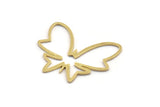 Brass Butterfly Charm, 12 Raw Brass Butterfly Shaped Charms, Earring Findings (24x29x0.80mm) A4935